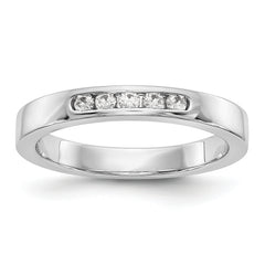 14K White Gold 5-Stone 1/6 carat Round Diamond Complete Channel Band