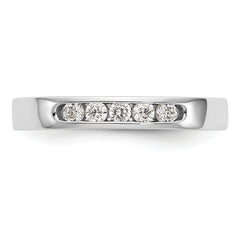 14K White Gold 5-Stone 1/5 carat Round Diamond Complete Channel Band