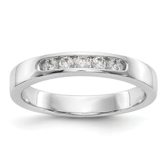 14K White Gold 5-Stone 1/5 carat Round Diamond Complete Channel Band