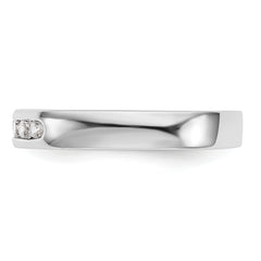 14K White Gold 5-Stone 1/4 carat Round Diamond Complete Channel Band