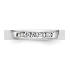 14K White Gold 5-Stone 1/4 carat Round Diamond Complete Channel Band