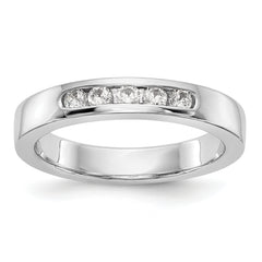 14K White Gold 5-Stone 1/4 carat Round Diamond Complete Channel Band