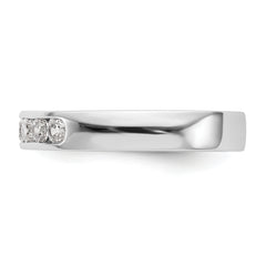 14K White Gold 5-Stone 1/3 carat Round Diamond Complete Channel Band
