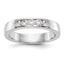 14K White Gold 5-Stone 1/3 carat Round Diamond Complete Channel Band