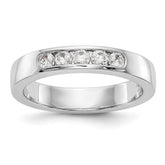 14K White Gold 5-Stone 1/3 carat Round Diamond Complete Channel Band