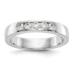 14K White Gold 5-Stone 1/3 carat Round Diamond Complete Channel Band