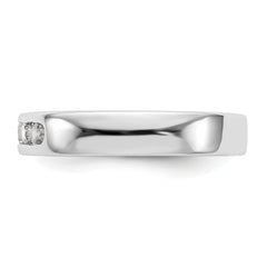 14K White Gold 5-Stone 1/3 carat Round Diamond Complete Channel Band