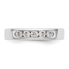 14K White Gold 5-Stone 1/3 carat Round Diamond Complete Channel Band