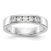 14K White Gold 5-Stone 1/3 carat Round Diamond Complete Channel Band
