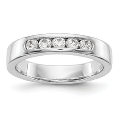 14K White Gold 5-Stone 1/3 carat Round Diamond Complete Channel Band