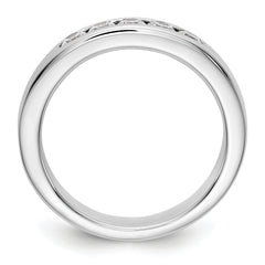14K White Gold 5-Stone 3/8 carat Round Diamond Complete Channel Band