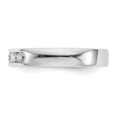 14K White Gold 5-Stone 3/8 carat Round Diamond Complete Channel Band