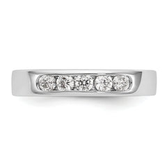14K White Gold 5-Stone 3/8 carat Round Diamond Complete Channel Band