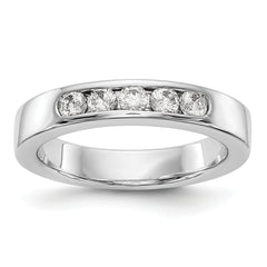 14K White Gold 5-Stone 3/8 carat Round Diamond Complete Channel Band