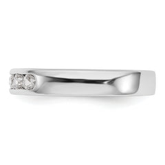 14K White Gold 5-Stone 1/2 carat Round Diamond Complete Channel Band