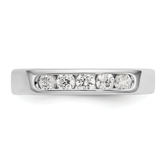 14K White Gold 5-Stone 1/2 carat Round Diamond Complete Channel Band
