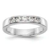 14K White Gold 5-Stone 1/2 carat Round Diamond Complete Channel Band
