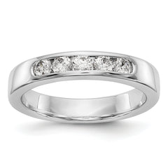 14K White Gold 5-Stone 1/2 carat Round Diamond Complete Channel Band