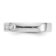 14K White Gold 5-Stone 1/2 carat Round Diamond Complete Channel Band