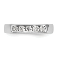 14K White Gold 5-Stone 1/2 carat Round Diamond Complete Channel Band