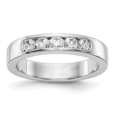 14K White Gold 5-Stone 1/2 carat Round Diamond Complete Channel Band