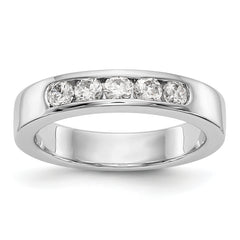 14K White Gold 5-Stone 1/2 carat Round Diamond Complete Channel Band