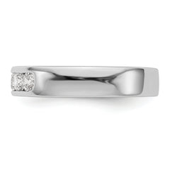 14K White Gold 5-Stone 1/2 carat Round Diamond Complete Channel Band