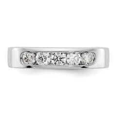 14K White Gold 5-Stone 1/2 carat Round Diamond Complete Channel Band