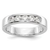 14K White Gold 5-Stone 1/2 carat Round Diamond Complete Channel Band