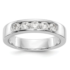 14K White Gold 5-Stone 1/2 carat Round Diamond Complete Channel Band