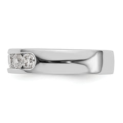 14K White Gold 5-Stone 3/4 carat Round Diamond Complete Channel Band
