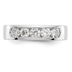 14K White Gold 5-Stone 3/4 carat Round Diamond Complete Channel Band