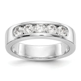 14K White Gold 5-Stone 3/4 carat Round Diamond Complete Channel Band