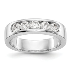 14K White Gold 5-Stone 3/4 carat Round Diamond Complete Channel Band