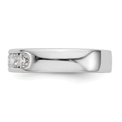 14K White Gold 5-Stone 1 carat Round Diamond Complete Channel Band