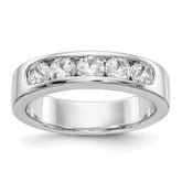 14K White Gold 5-Stone 1 carat Round Diamond Complete Channel Band