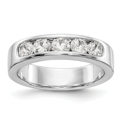 14K White Gold 5-Stone 1 carat Round Diamond Complete Channel Band