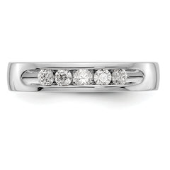 14K White Gold 5-Stone 1/4 carat Round Diamond Complete Channel Band