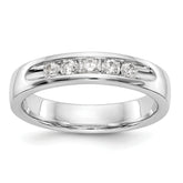 14K White Gold 5-Stone 1/4 carat Round Diamond Complete Channel Band
