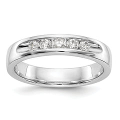 14K White Gold 5-Stone 1/4 carat Round Diamond Complete Channel Band