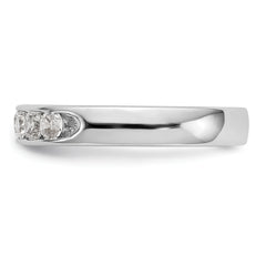 14K White Gold 5-Stone 1/3 carat Round Diamond Complete Channel Band