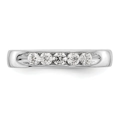 14K White Gold 5-Stone 1/3 carat Round Diamond Complete Channel Band