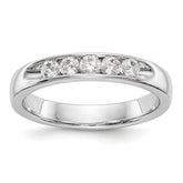 14K White Gold 5-Stone 1/3 carat Round Diamond Complete Channel Band