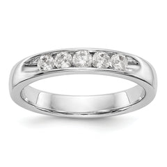 14K White Gold 5-Stone 1/3 carat Round Diamond Complete Channel Band