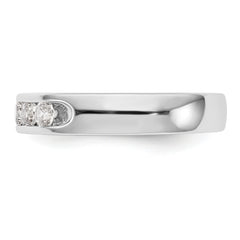 14K White Gold 5-Stone 1/2 carat Round Diamond Complete Channel Band