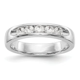 14K White Gold 5-Stone 1/2 carat Round Diamond Complete Channel Band