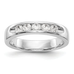 14K White Gold 5-Stone 1/2 carat Round Diamond Complete Channel Band