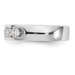 14K White Gold 5-Stone 3/4 carat Round Diamond Complete Channel Band