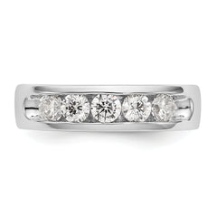 14K White Gold 5-Stone 3/4 carat Round Diamond Complete Channel Band