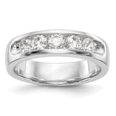 14K White Gold 5-Stone 3/4 carat Round Diamond Complete Channel Band